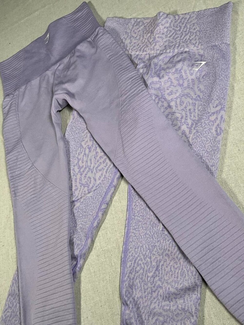 Womens Gymshark Lilac High Rise Gym Training Seamless Leggings 2 Pair Lot(Small)